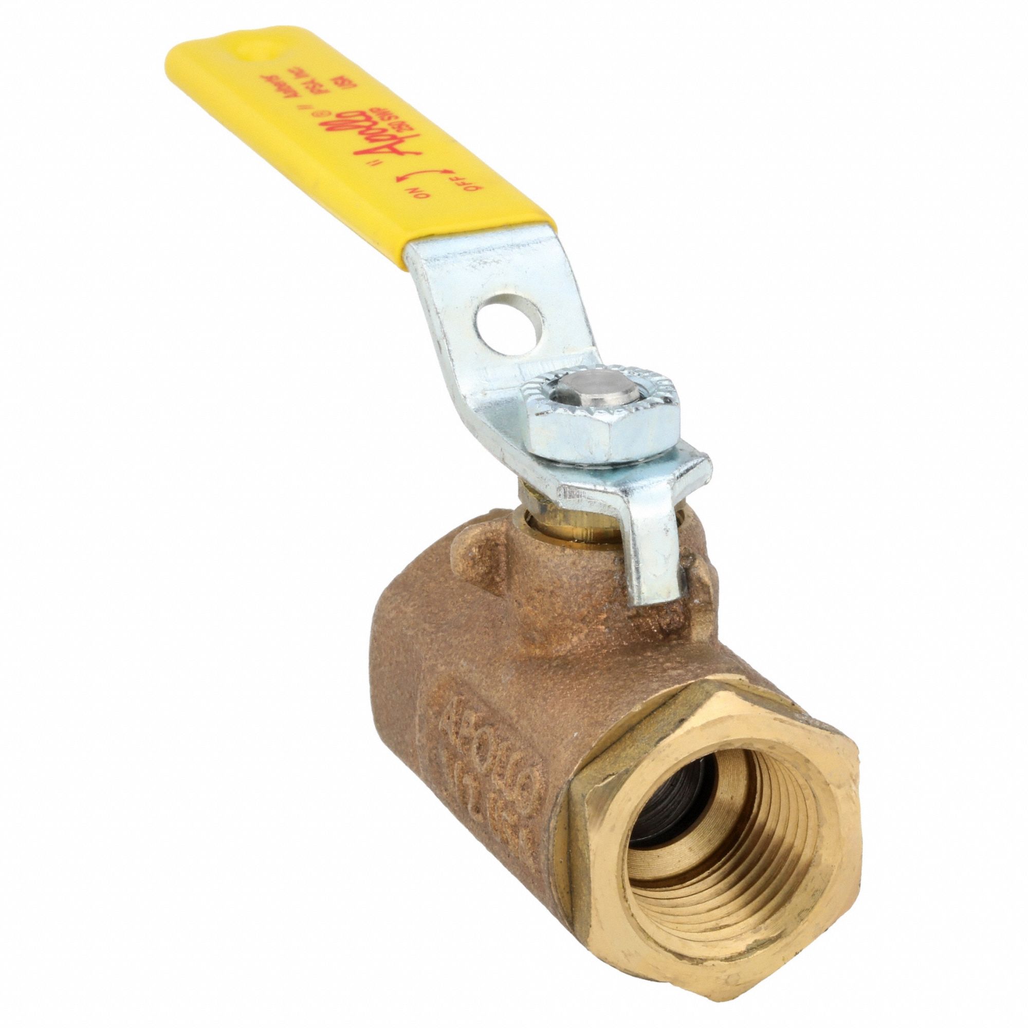 Manual Two-Way Ball Valve: 1/2 in, Bronze, Straight, FNPT x FNPT, 600 psi Max. Pressure (CWP)