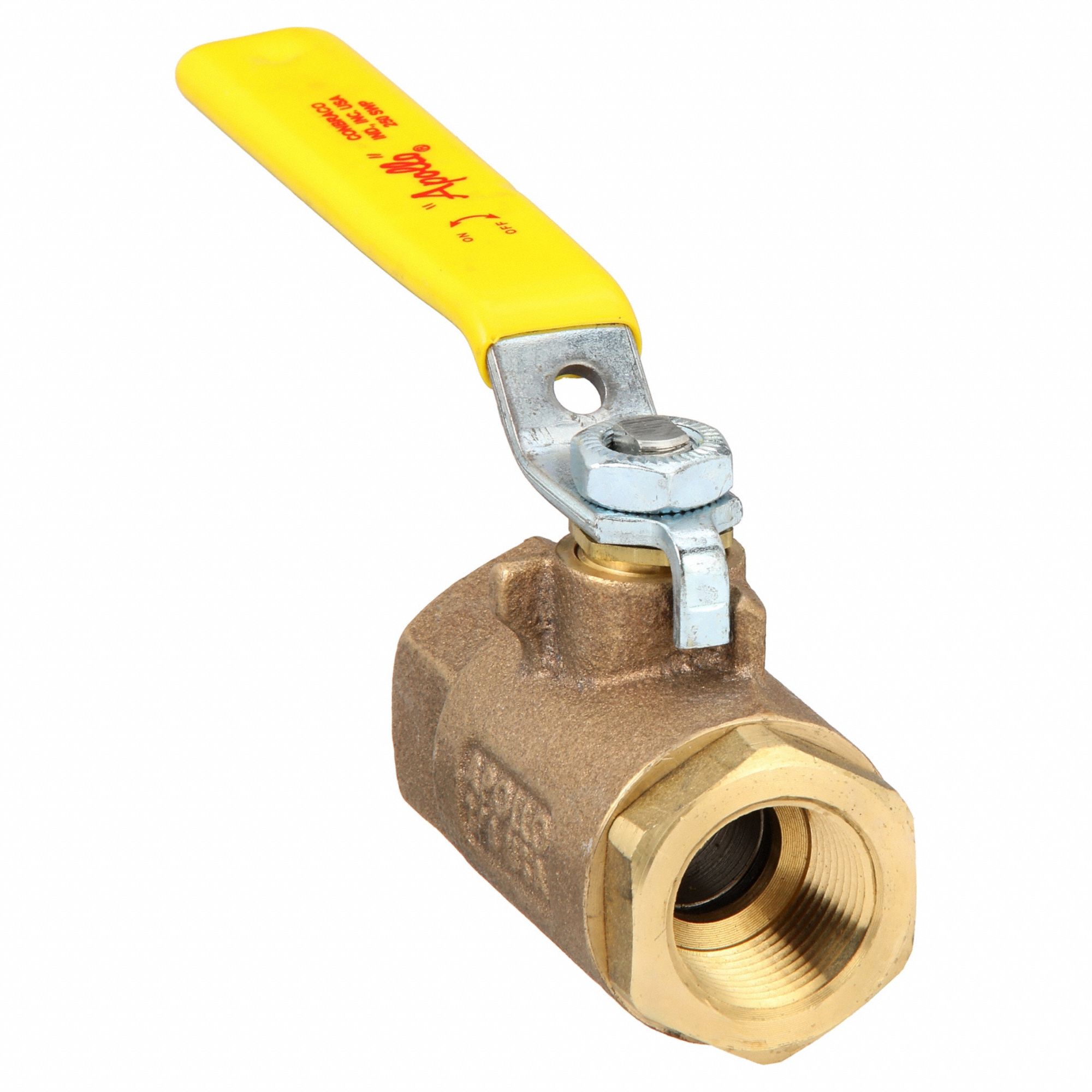 Manual Two-Way Ball Valve: 3/4 in, Bronze, Straight, FNPT x FNPT, 600 psi Max. Pressure (CWP)