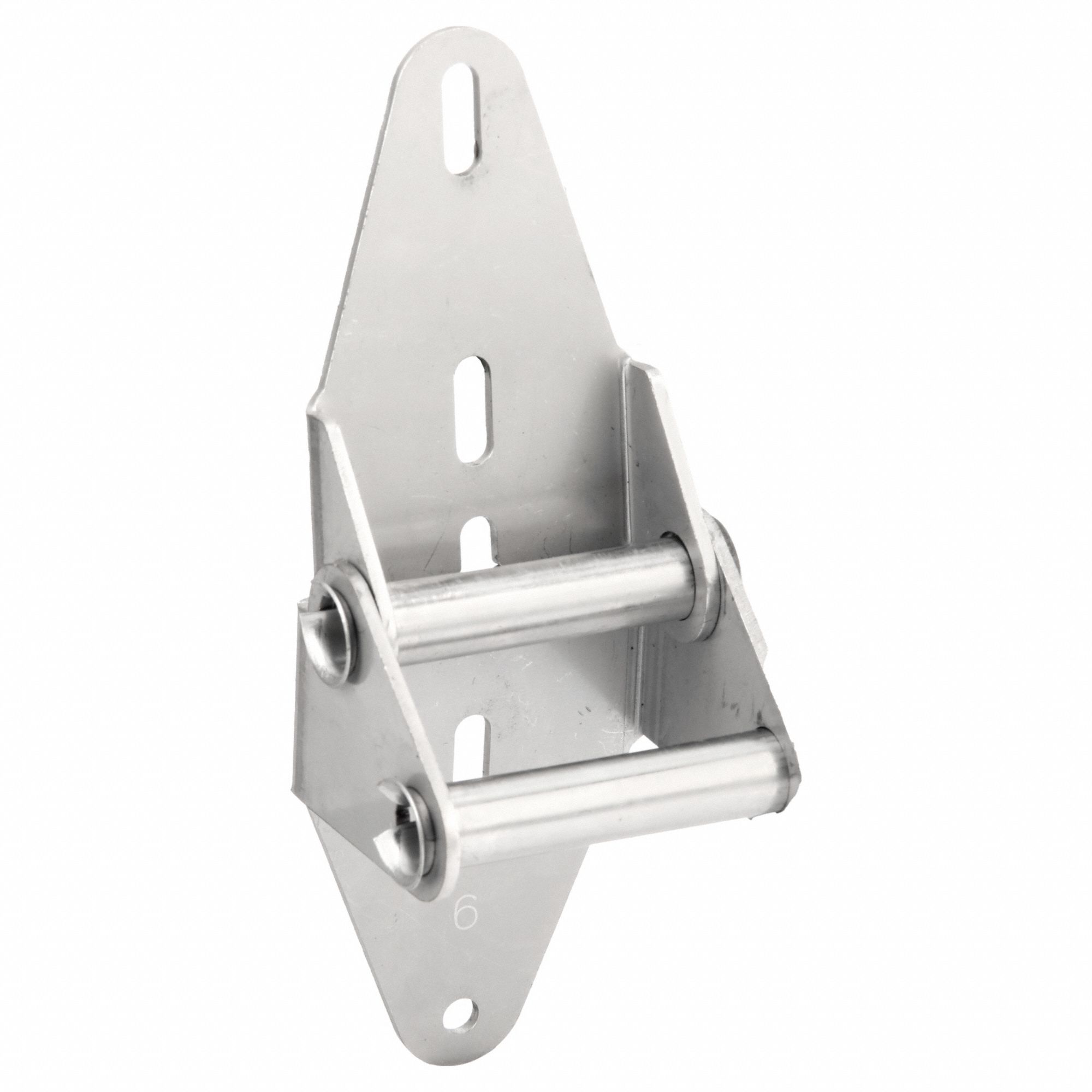 Garage Door Hinge: Stainless Steel, 7 1/2 in Leaf Ht, Rounded, 2 PK