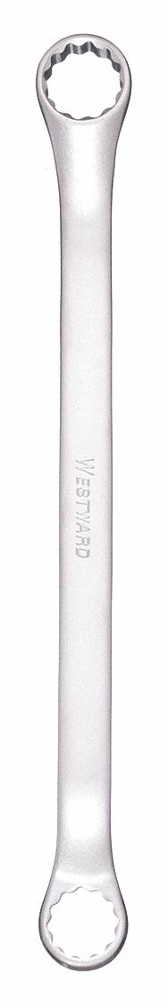 Box End Wrench: Alloy Steel, Satin, 5/8 in_11/16 in Head Size, 9 3/8 in Overall Lg, Offset
