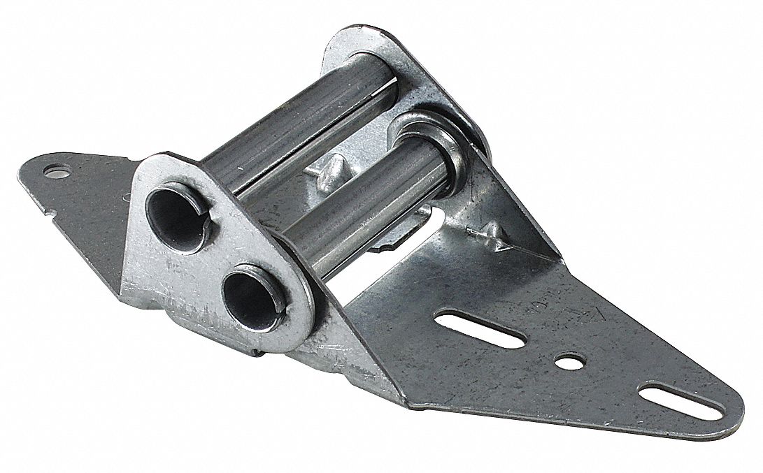 Garage Door Hinge: Steel, 7 1/4 in Leaf Ht, 2 13/16 in Leaf Wd, 2 PK