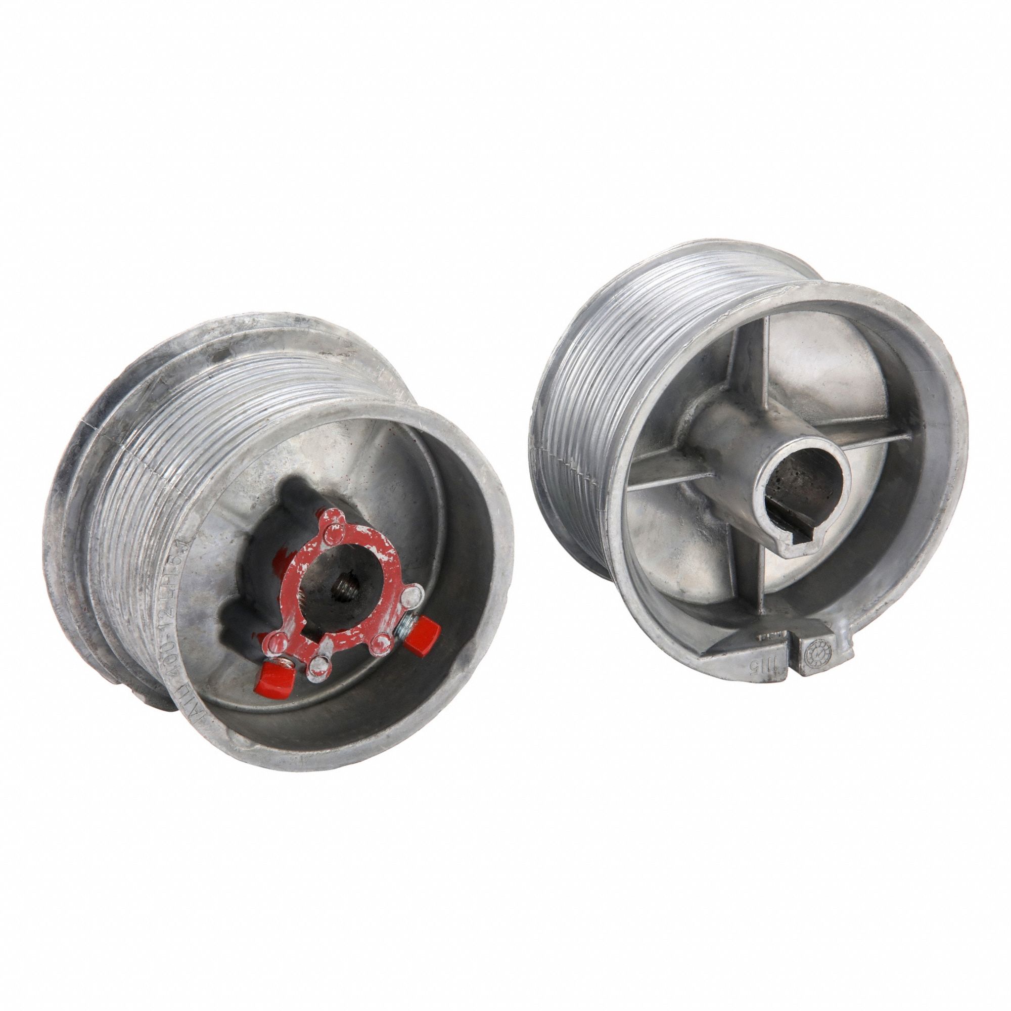 Cable Drum: Aluminum, 375 lb Load Rating - Max, 4 in Outside Dia, 2 PK