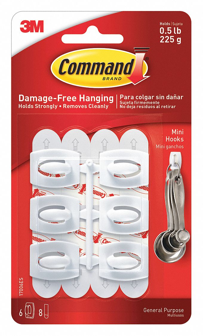 3M Command Small Wire Hook 1-5/8 in. L Plastic 1/2 lb. per Hook 3 pk