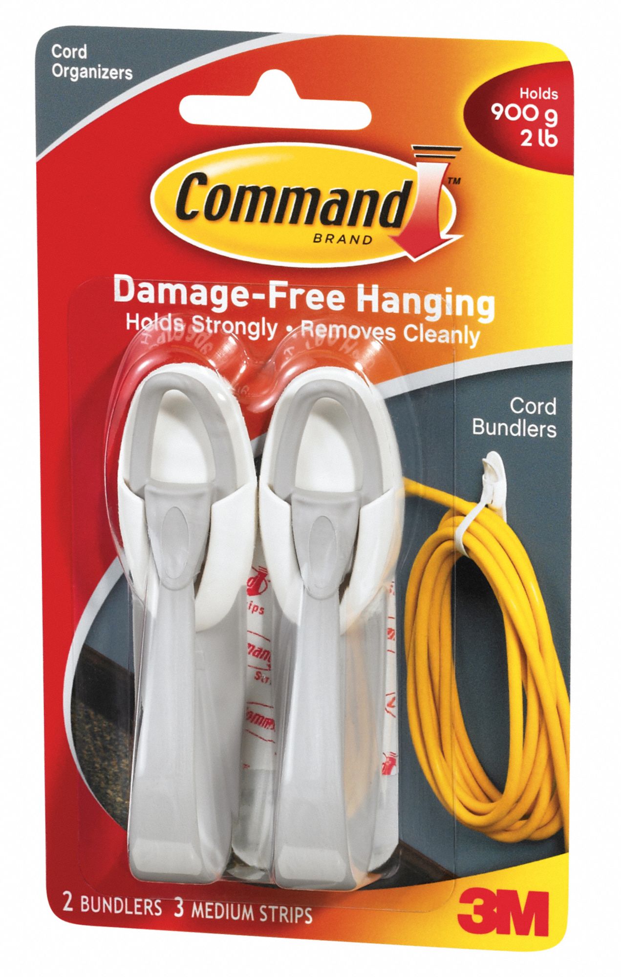 COMMAND Cord Bundler Hook, Command(TM) Adhesive Pressure Sensitive