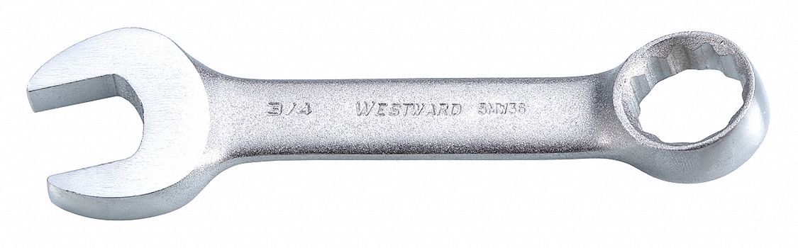 Combination Wrench: Alloy Steel, Satin, 3/4 in Head Size, 5 3/8 in Overall Lg, Offset