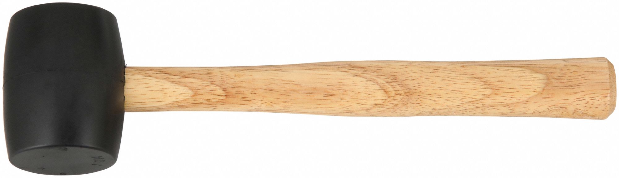 RUBBER MALLET, WOOD HANDLE, 13 OZ HEAD WT, 2 1/4 IN DIA, 3 IN HEAD L, 13 IN OVERALL L