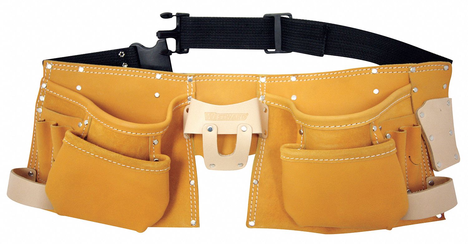 Cinturón de herramientas con tirantes – Cinturón de herramientas ultra  1200D de nailon balístico, bolsillo ampliado para teléfono, bolsas de