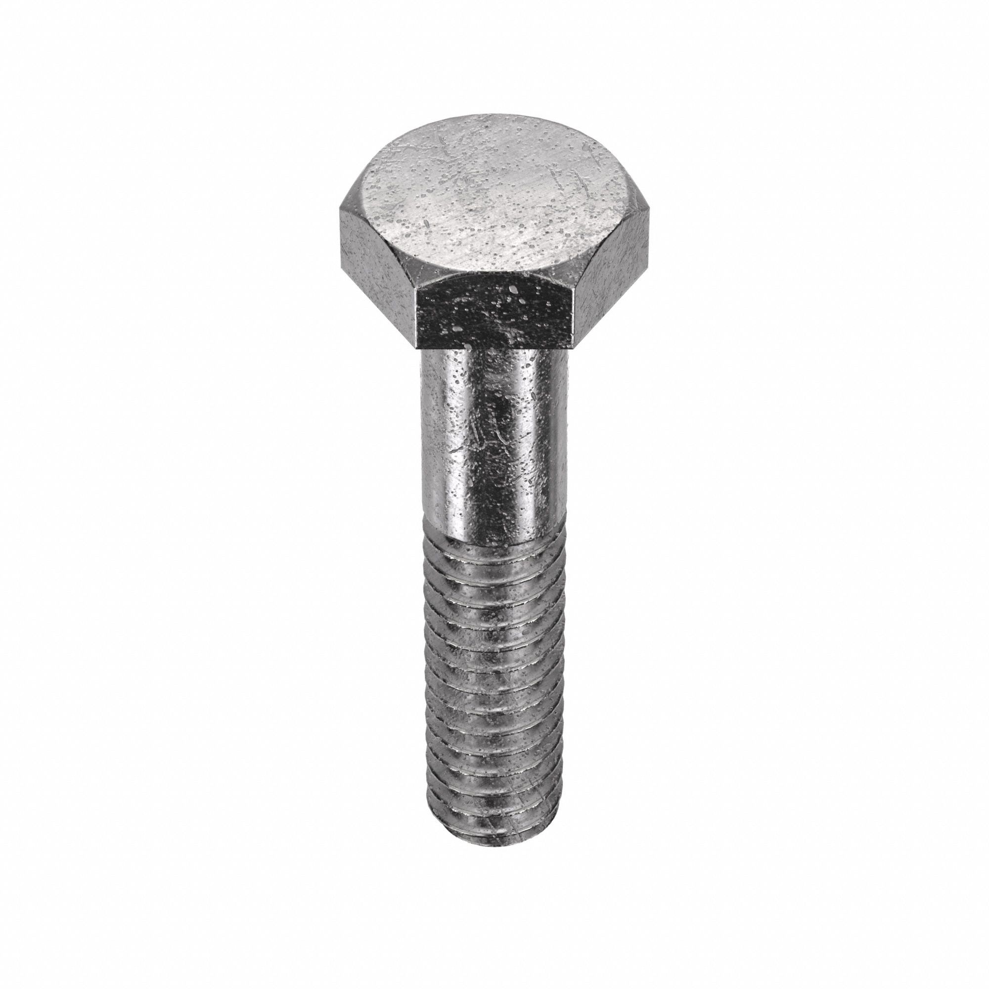 Hex Head Cap Screw: Stainless Steel, 18-8, Plain, 1/4"-20 Thread Size, 1 1/4 in lg, 5 PK