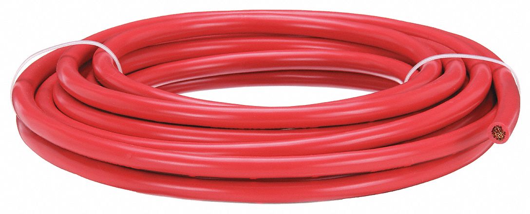Battery Cable: SGT, 25 ft, 1 Conductor, 2/0 AWG, Red, 60 V Volt