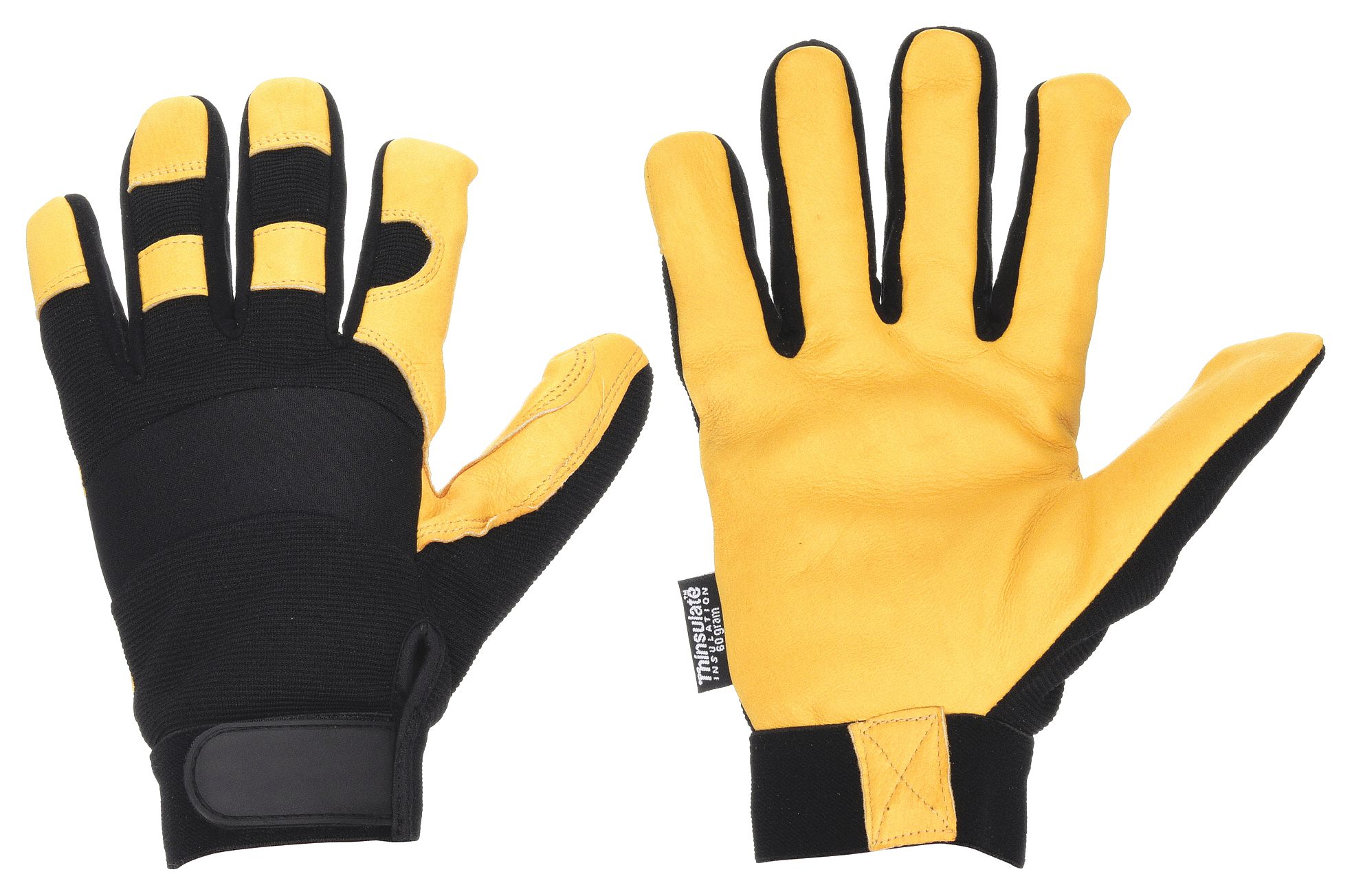 Cold Protection Gloves, S, Black/Yellow, PR