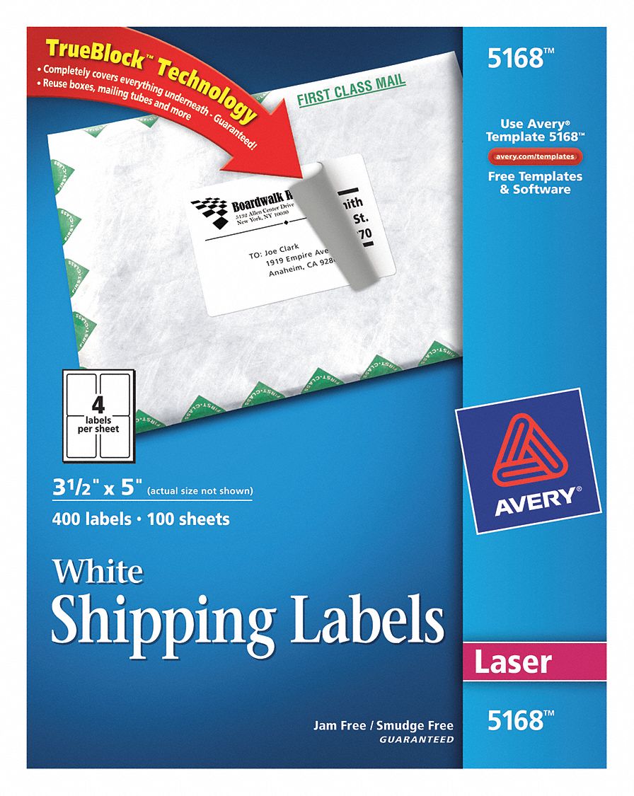 AVERY Inkjet Label, Color White, PK 150 5NHJ08164 Grainger