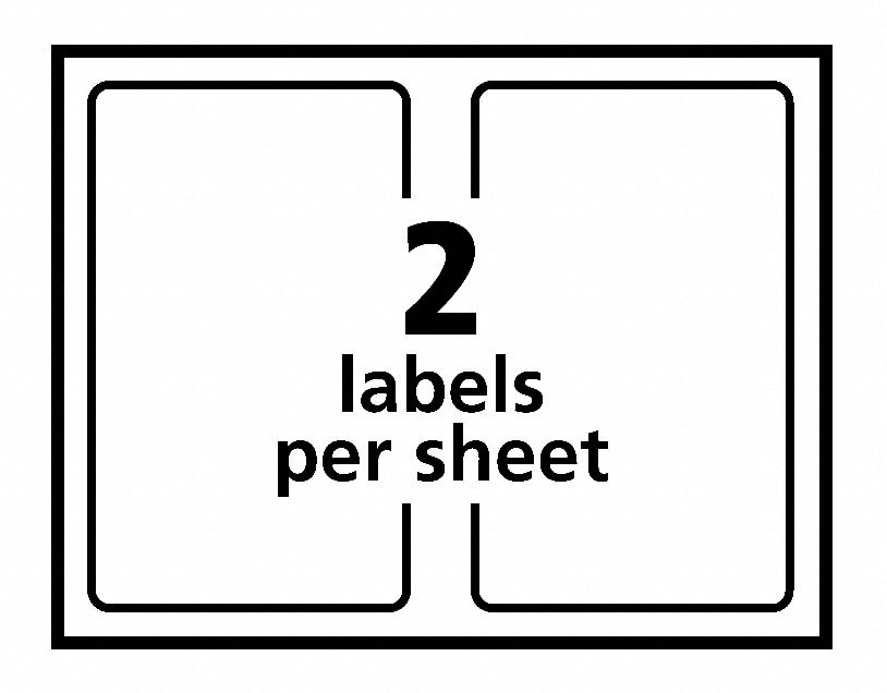 AVERY Laser Label 5,126 Avery Template , White, 5 1/2 in Label Ht, 8
