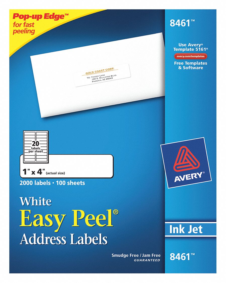 Avery Easy Peel Address Labels Sure Feed Technology Permanent Adhesive 1 X 2 5 8 750 Labels 5260
