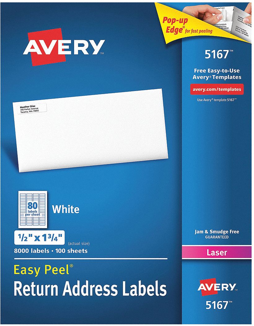 Avery Easy Peel Address Label Width X Length 8000 Box , 46% OFF