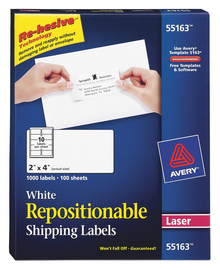 LASER LABEL,WHITE,1X2 5/8,PK100