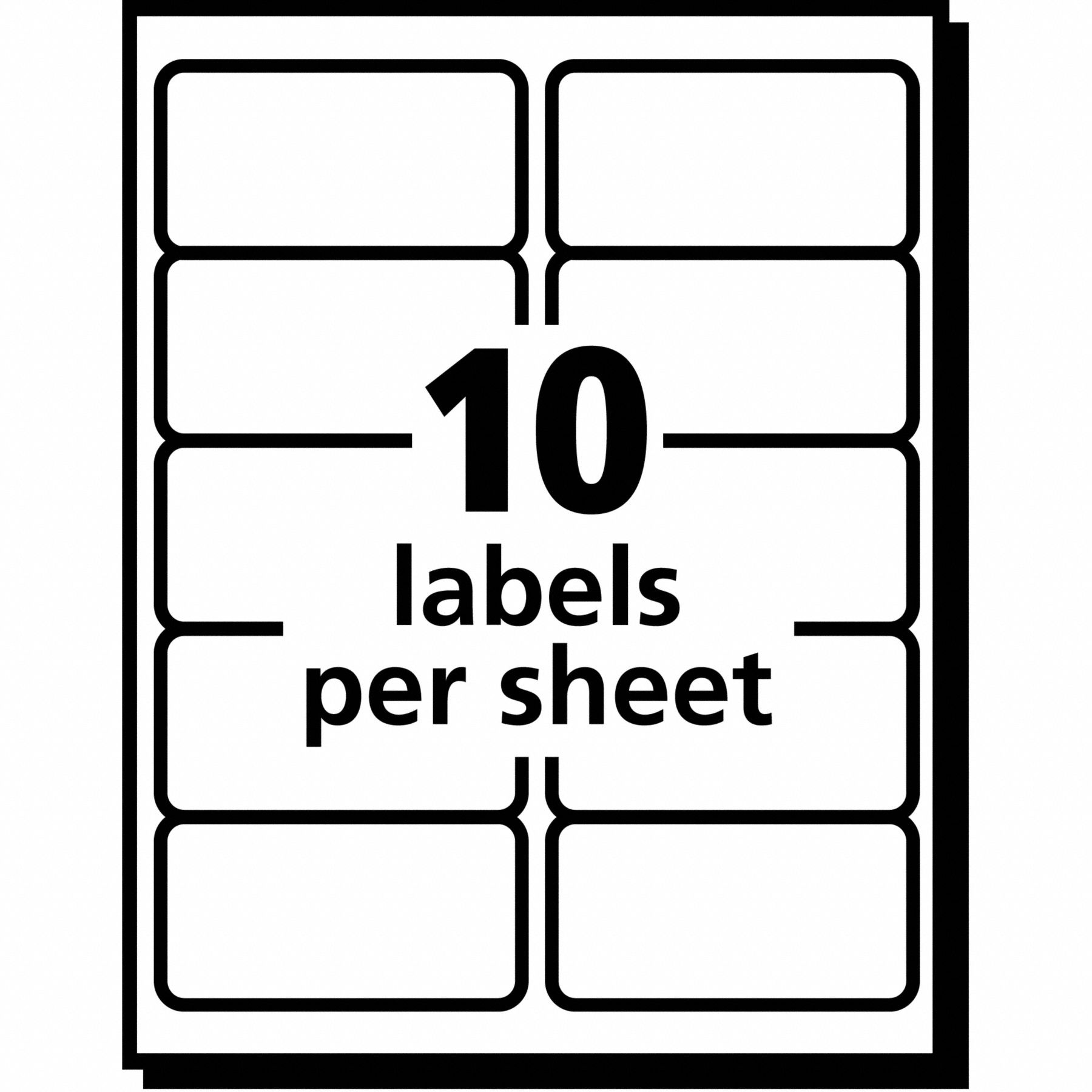 AVERY Inkjet Label, Label Height 2 in, Label Width 4 in, Color Clear