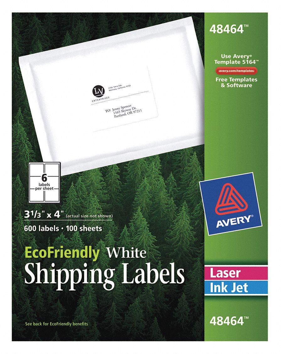 LABEL,4"WX3-1/3"H,600 NO. OF LABLS,PK100