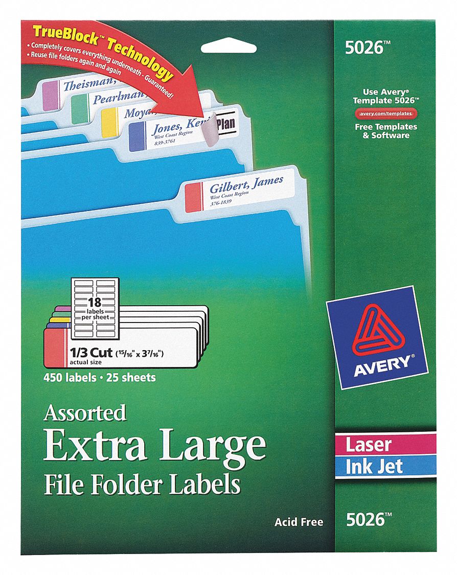 LABEL,3-7/16"W X 15/16"H,450 LABELS,PK25