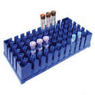 SMOOTH TEST TUBE RACK,5X9-1/2 IN,BL