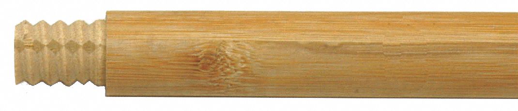 Broom Handle, Wood, Natural, Threaded, 60"