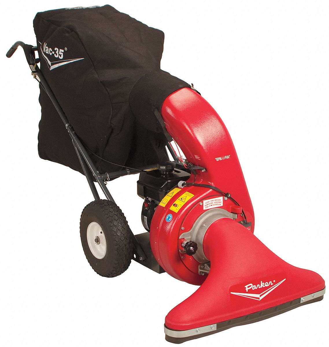 PARKER Outdoor Litter Vacuum, Drive Type Push, Bag Volume 67.3 gal., Cleaning Path 30 in
