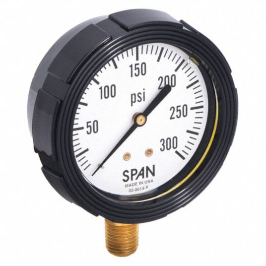 SPAN, 0 to 300 psi, LFS-210, Pressure Gauge with Internal Seal