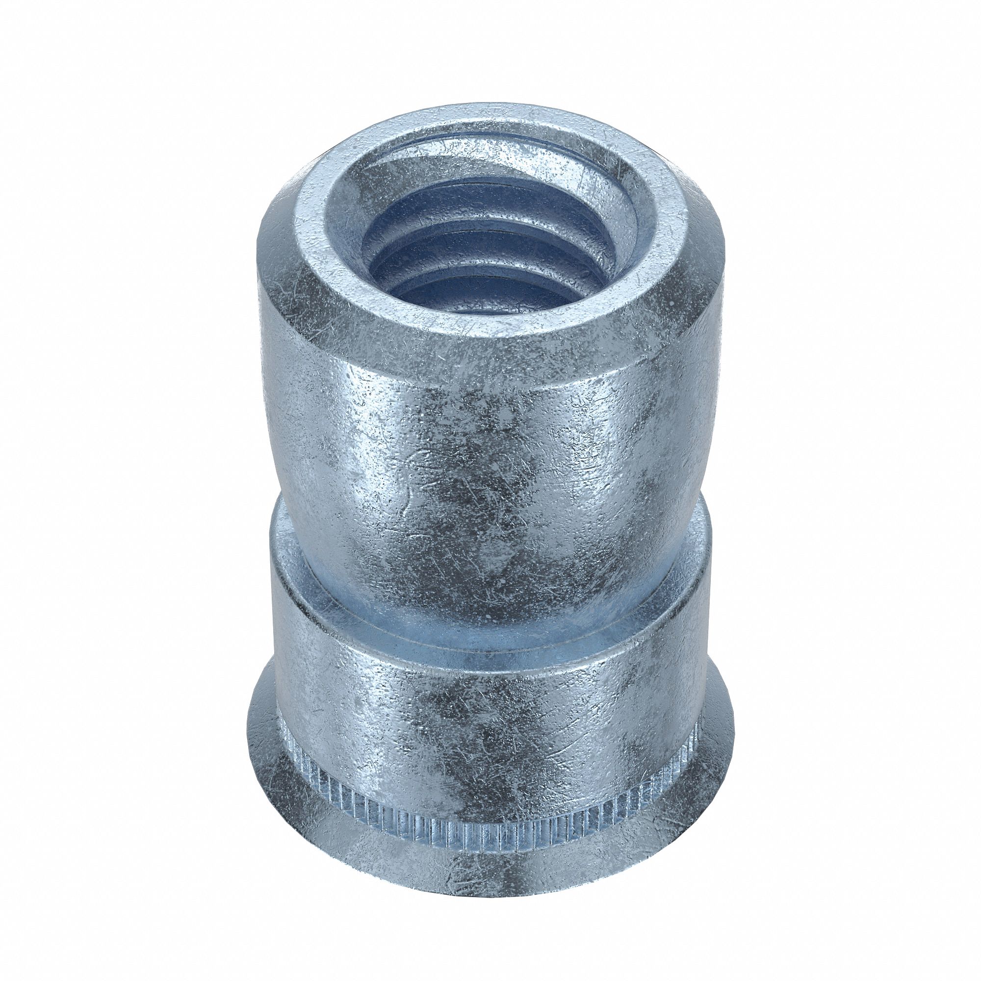 NUT INSERT, #8-32 THREAD, ⅝ IN OVERALL L, ¼ IN INSERT DIA, STEEL, ZINC PLATED, 100 PK