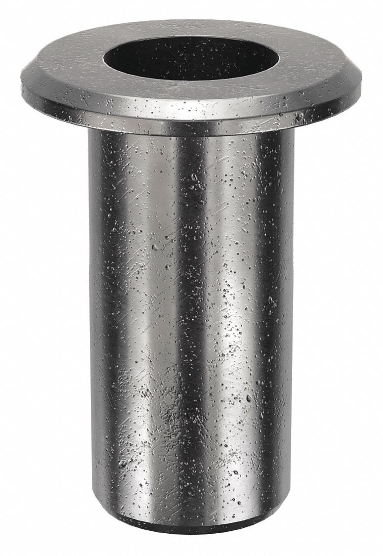 RIVET NUT, #10-24 THREAD, 17/32 IN OVERALL L, ¼ IN INSERT DIA, STEEL, PLAIN, STEEL, 100 PK