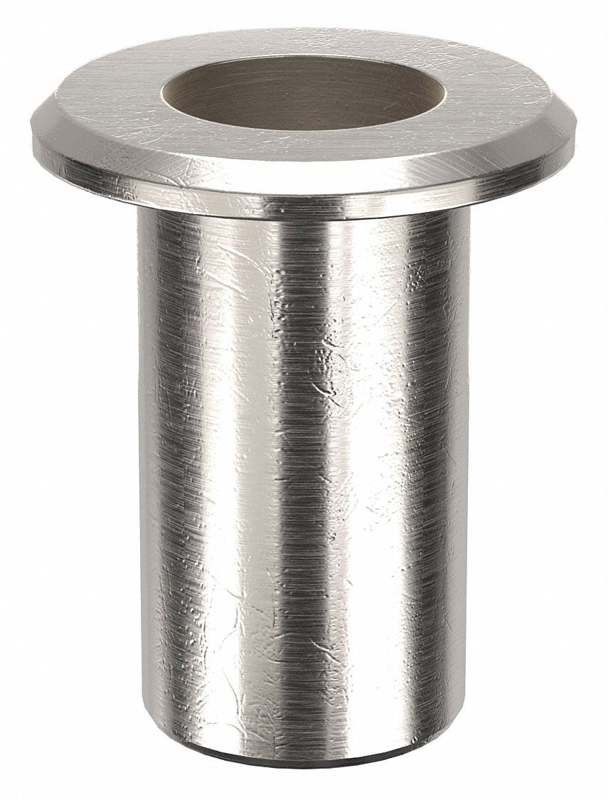 Rivet Nut: 5/16"-18 Thread Size, 3/4 in Overall Lg, 13/32 in Insert Dia, Aluminum, Plain, 25 PK