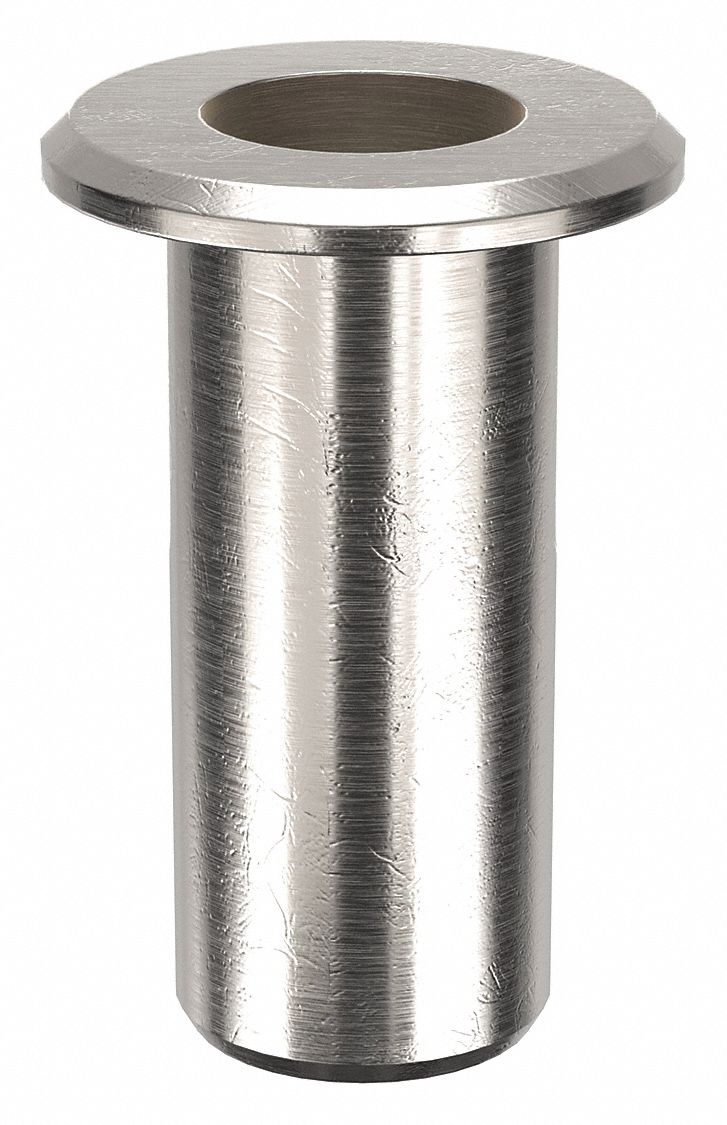 Rivet Nut: #8-32 Thread Size, 33/64 in Overall Lg, 7/32 in Insert Dia, Aluminum, Plain, Plain, 50 PK