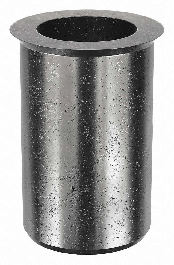 RIVET NUT, #10-24 THREAD, 7/16 IN OVERALL L, 9/32 IN INSERT DIA, STEEL, PLAIN, STEEL, 50 PK
