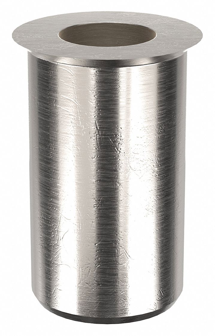 RIVET NUT, #6-32 THREAD, 27/64 IN OVERALL L, ¼ IN INSERT DIA, ALUMINUM, PLAIN FINISH, 100 PK