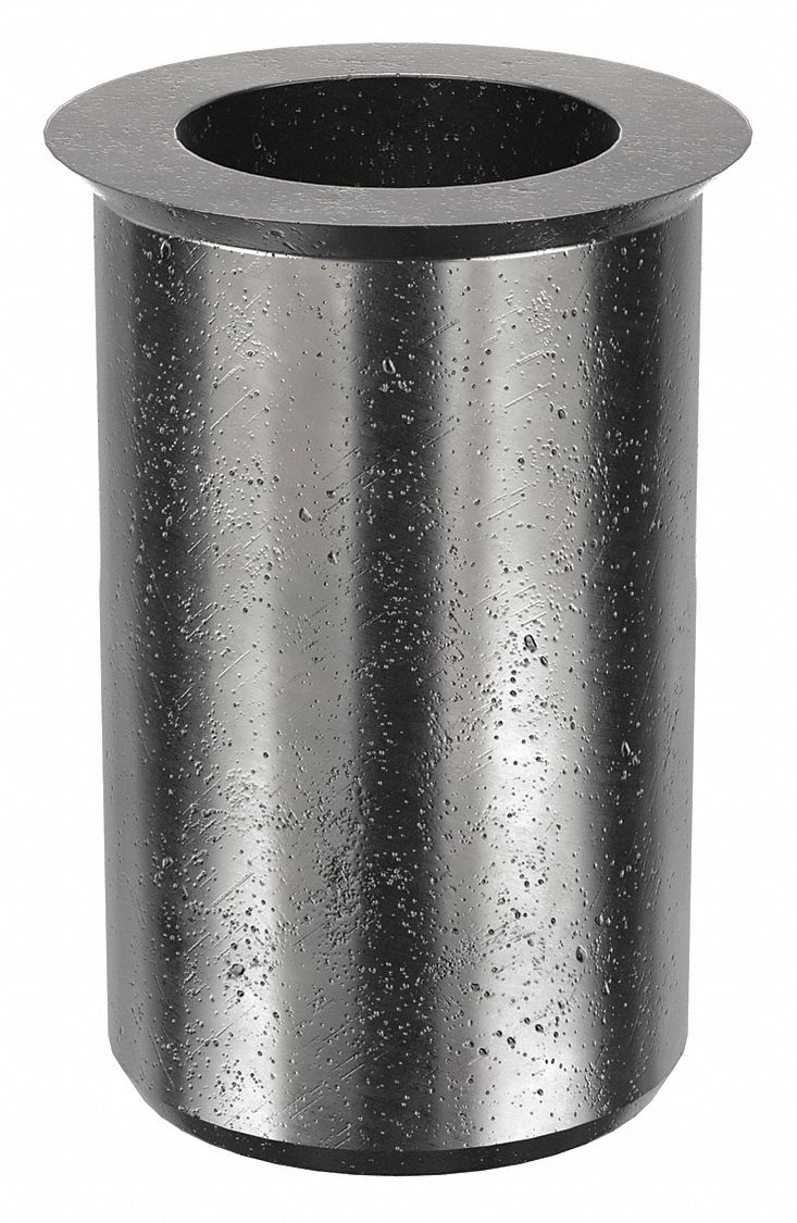 RIVET NUT, #8-32 THREAD, 25/64 IN OVERALL L, ¼ IN INSERT DIA, STEEL, PLAIN, STEEL, 50 PK