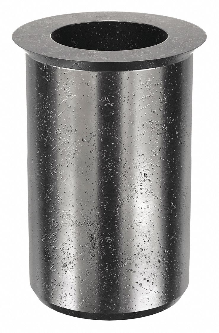 RIVET NUT, M4-0.70 THREAD, 9.9MM OVERALL L, 6.3MM INSERT DIA, STEEL, PLAIN, STEEL, 50 PK