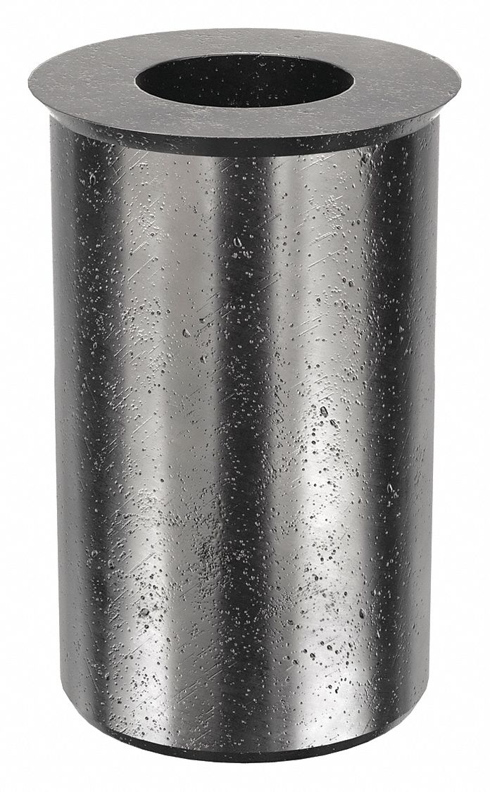 Rivet Nut: M6-1.00 Thread Size, 15.5 mm Overall Lg, 9.5 mm Insert Dia, Steel, Plain, Steel, 40 PK