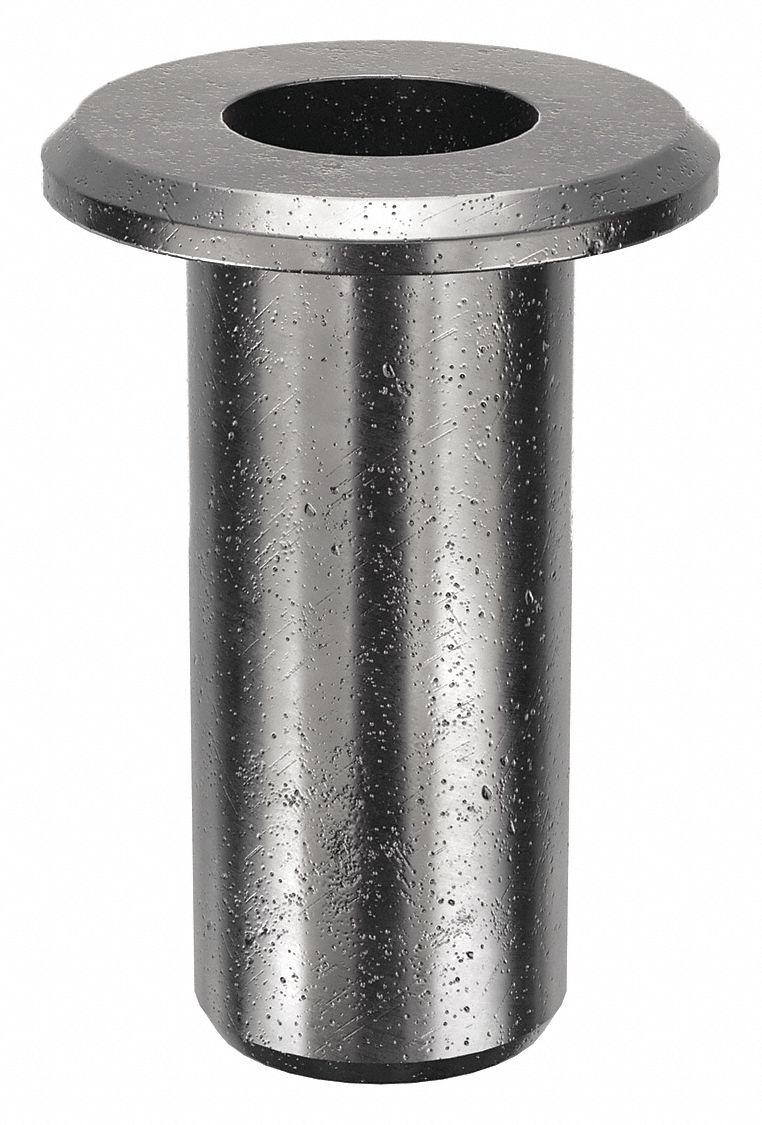 Rivet Nut: #6-32 Thread Size, 7/16 in Overall Lg, 3/16 in Insert Dia, Steel, Plain, Steel, 100 PK