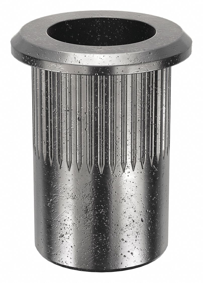 RIVET NUT, ⅜"-16 THREAD, 13/16 IN OVERALL L, 17/32 IN INSERT DIA, STEEL, PLAIN, STEEL, 20 PK