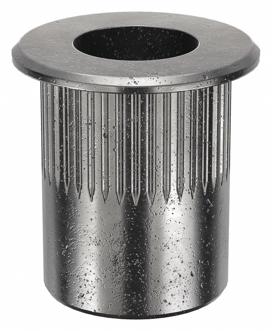 Rivet Nut: M8-1.25 Thread Size, 17.3 mm Overall Lg, 13.5 mm Insert Dia, Steel, Zinc-Plated, 25 PK
