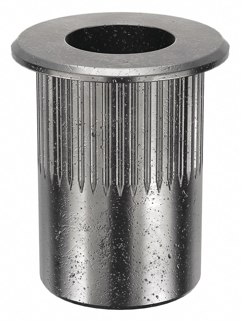 RIVET NUT, M8-1.25 THREAD, 19.7MM OVERALL L, 13.5MM INSERT DIA, STEEL, PLAIN, STEEL, 25 PK