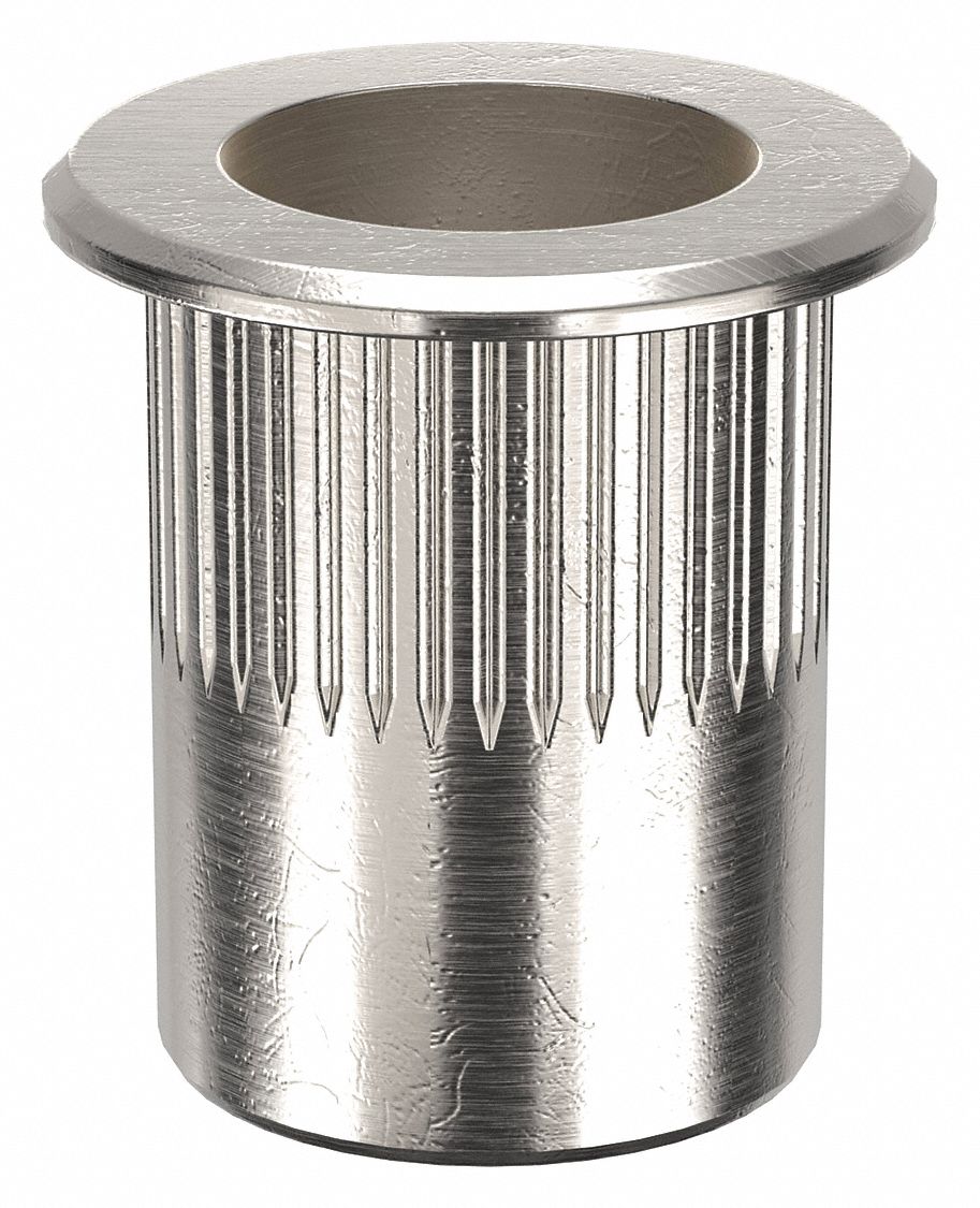 RIVET NUT, ⅜"-16 THREAD, 11/16 IN OVERALL L, 17/32 IN INSERT DIA, ALUMINUM, PLAIN, 25 PK