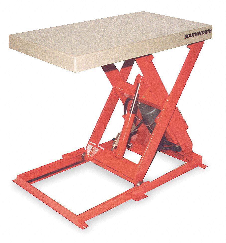 SOUTHWORTH, 1,100 lb Load Capacity, 36 in Platform Lg, Scissor Lift ...