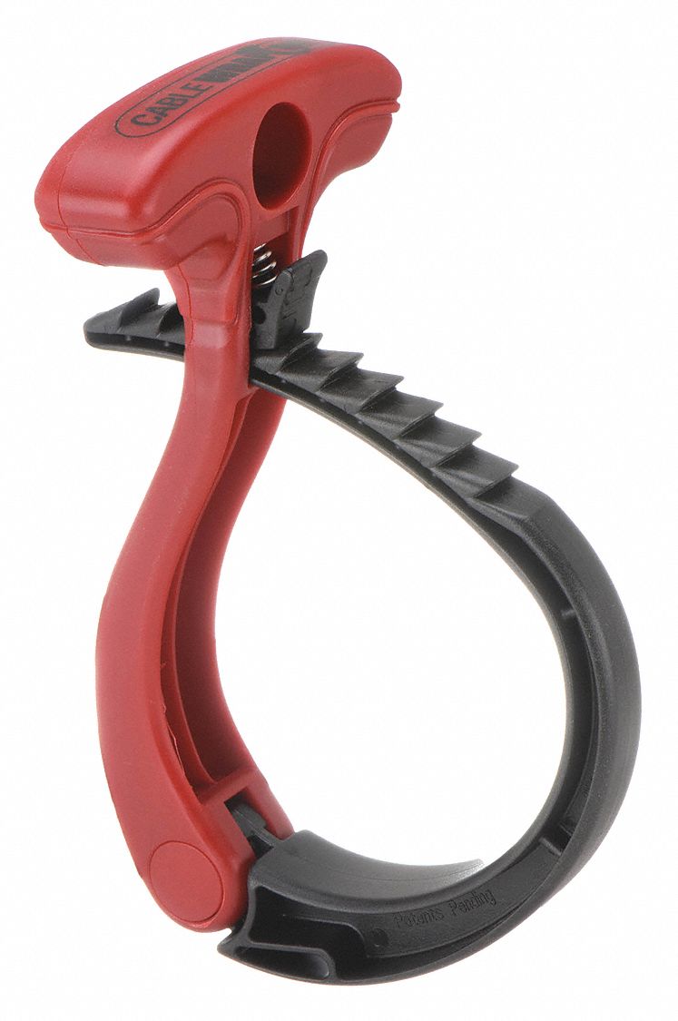 CABLE WRAPTOR, 3 IN MAX BUNDLE, STAINLESS STEEL, BLACK/RED, LARGE