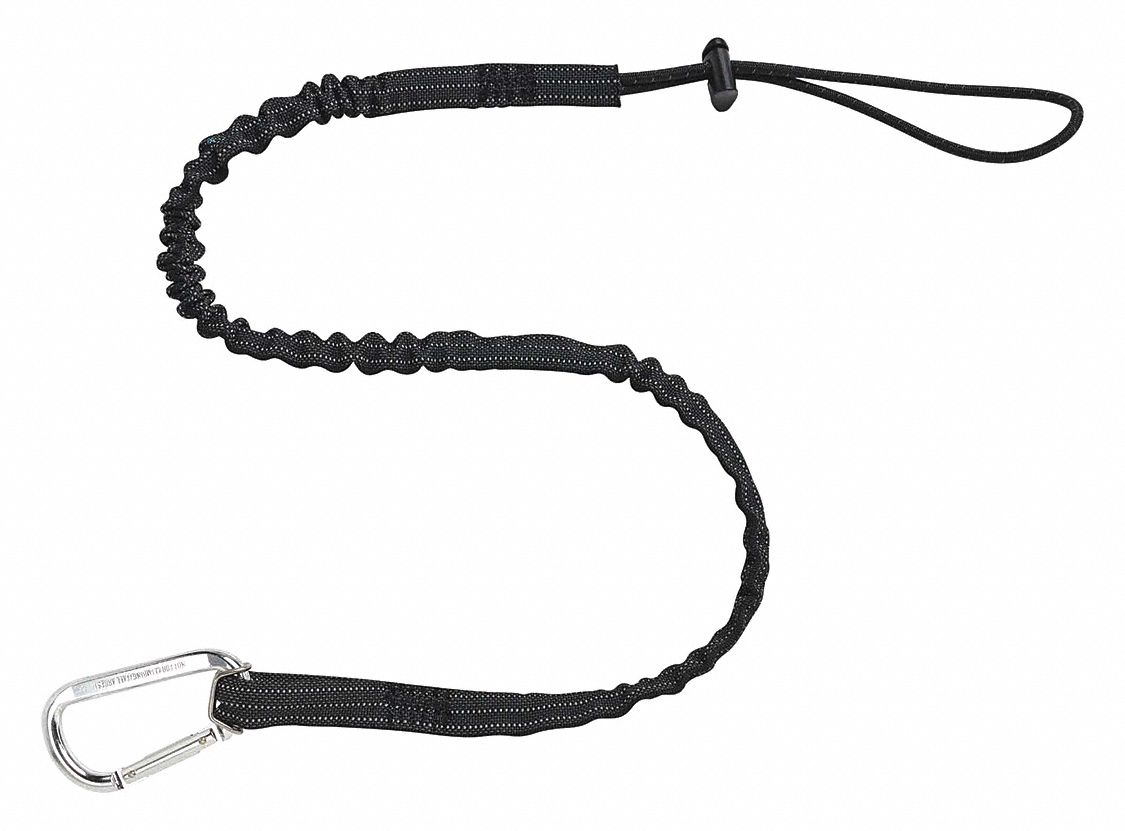 Black)Fishing Lanyards Elastic TPU Coating Material Reliable