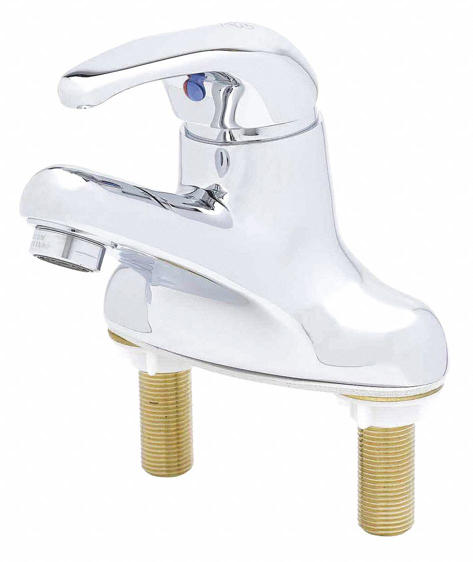 T&S BRASS Chrome, Low Arc, Bathroom Sink Faucet, Manual Faucet