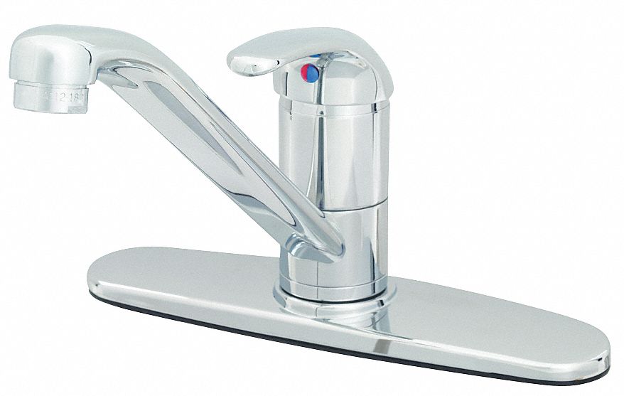 LOW ARC KITCHEN FAUCET: T AND S, CHROME FINISH, 2.2 GPM FLOW RATE