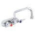 Low-Arc-Spout Dual-Lever-Handle Two-Hole Centerset Wall-Mount Laundry Sink Faucets