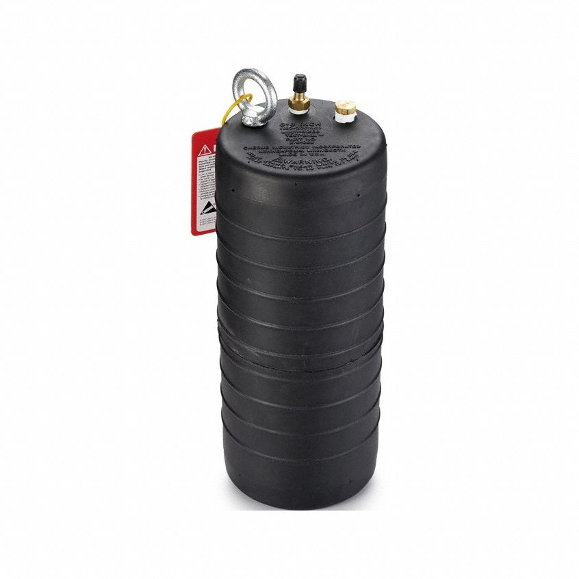 TEST BALL PLUG: FOR 6 IN TO 8 IN PIPE, RING AND CHA IN TETHER, TEXTURED BODY SURFACE