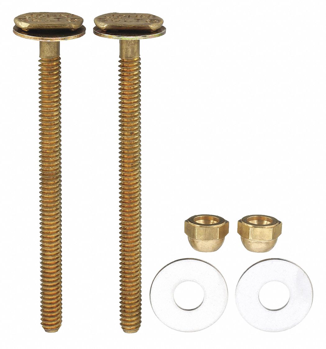Bolts: Universal, Brass, 3 1/2 in Overall Lg, 1/4 in Overall Wd