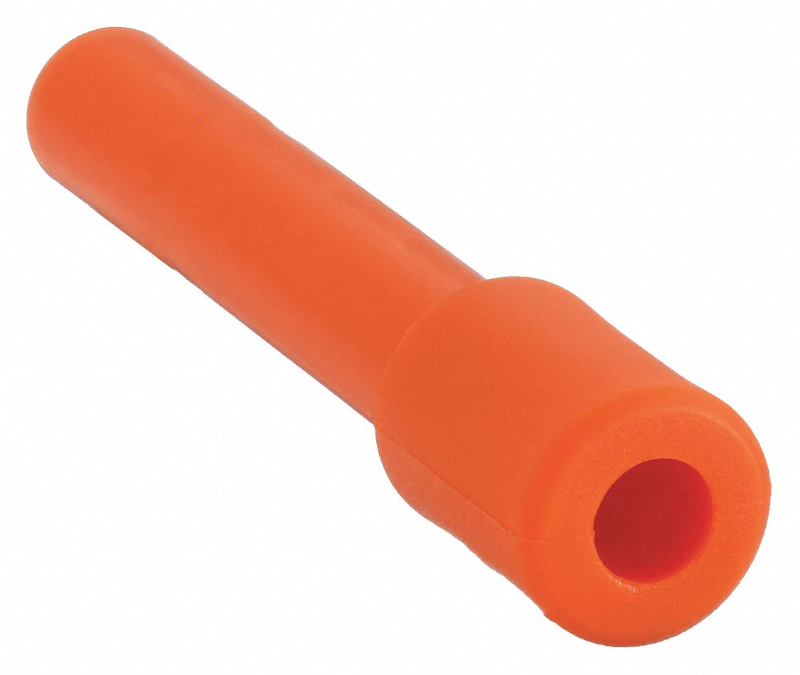 PLUG: PBT, TUBE STEM, FOR 3/16 IN TUBE OUTSIDE DIAMETER, ORANGE, 34 MM OVERALL LG