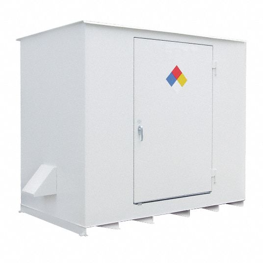 DENIOS Hazmat Safety Locker Drums, Vertical, 8 Drum Capacity, 120 1/4